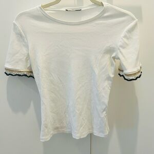 Zara Women's Top with Lace Trim